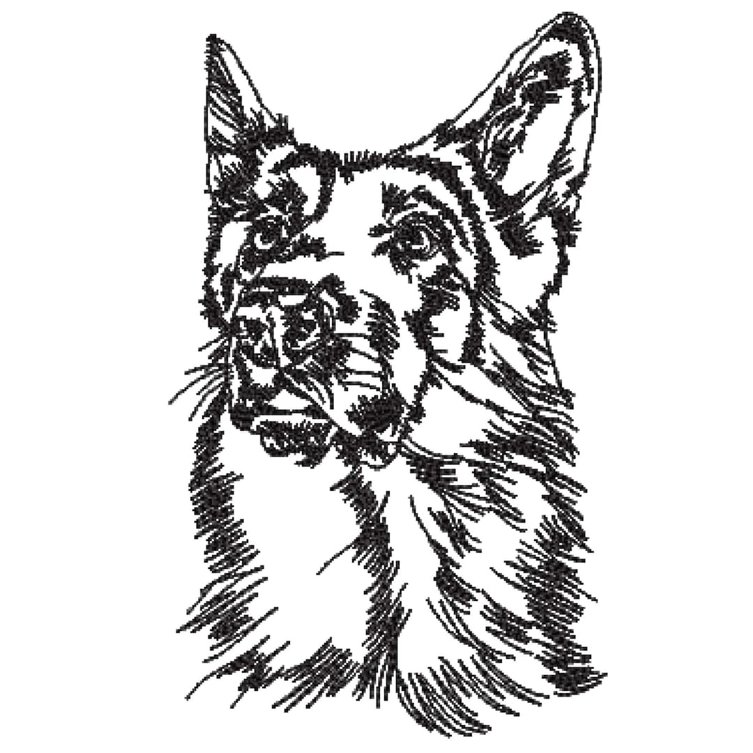 deutscher-sch-ferhund-redwork-skizze-maschine-embroidery-etsy-de