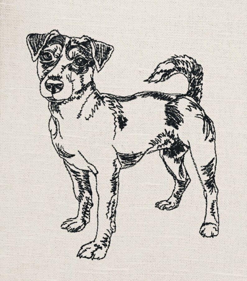 JACK RUSSELL TERRIER Sketch Machine Embroidery Design 3 Etsy