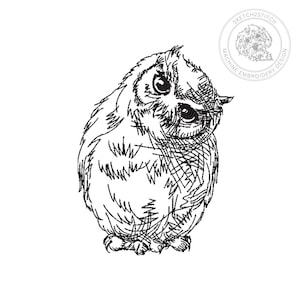 Redwork Owl machineborduurontwerp: schetspatroon (4 x 4 tot 9 x 12) (directe download)
