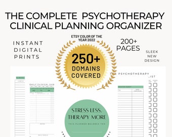 PSYCHOTHERAPEUT PLANNER PRINTABLES Deluxe Set! Zusätzliche Seiten, von denen du nicht wusstest, dass du sie brauchst! Planer selbst gestalten mit Digitaldrucken grün