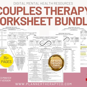 Psychotherapy PDF Worksheets, couples therapy, eclectic practice, couples therapist, eft, gottman, rlt, 30 pages, PDF