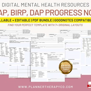 New Progress Notes for Therapists, Printable & Fillable Template, Client Progress Note Template , Counseling, Social SOAP note template MSE