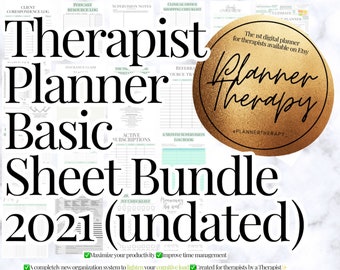 Therapist Planner Basic Printables | To-do list, Daily, Weekly, hourly Appointment planner | productivity for therapist organizer