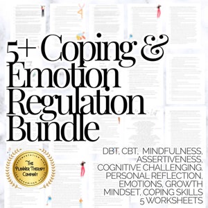 Coping skills and emotion regulation skills journal, worksheets, coping checklist, pdf