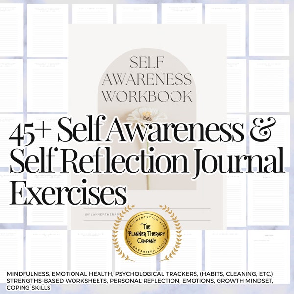 Therapy Reflection Prompts, Journaling, Journal Prompts, Emotional Reflection, self awareness, process 45 pg PDF