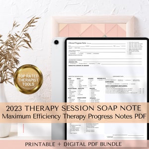 New Progress Notes for Therapists, Printable & Fillable Template, Client Progress Note Template , Counseling, Social SOAP note template MSE