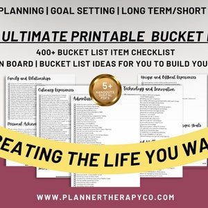 The ultimate bucket list 400 item bucket list checklist VISION BOARD life planning goal setting short term long term