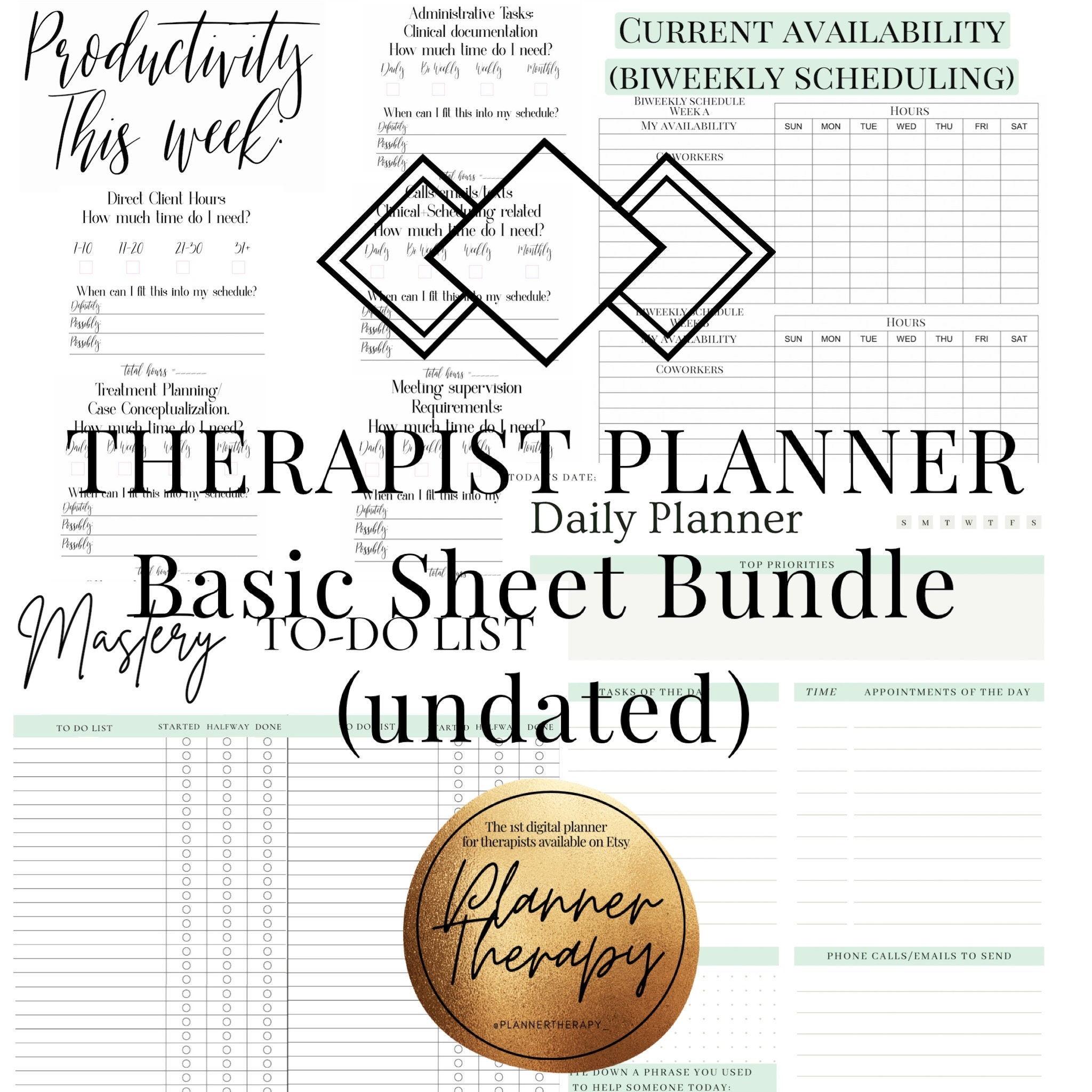 Therapist Planner Basic Printables Todo list Daily Etsy España