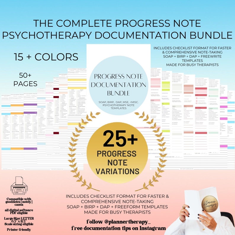 Therapist Progress Note Template: Fillable Counseling SOAP Notes (PDF) image 2