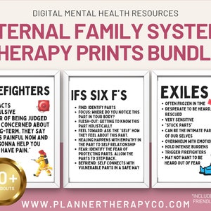 Internal family systems therapy prints bundle, IFS, Parts therapy, parts, black and white, Psychotherapy PDF Worksheets, 69 pages, PDF