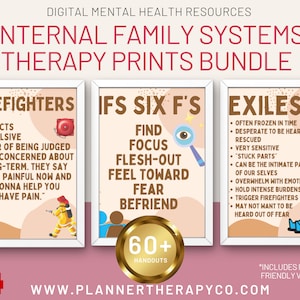 Internal family systems therapy prints bundle, IFS, Parts therapy, parts, warm peach tone, Psychotherapy Worksheets, therapy art, 69 pg, pdf