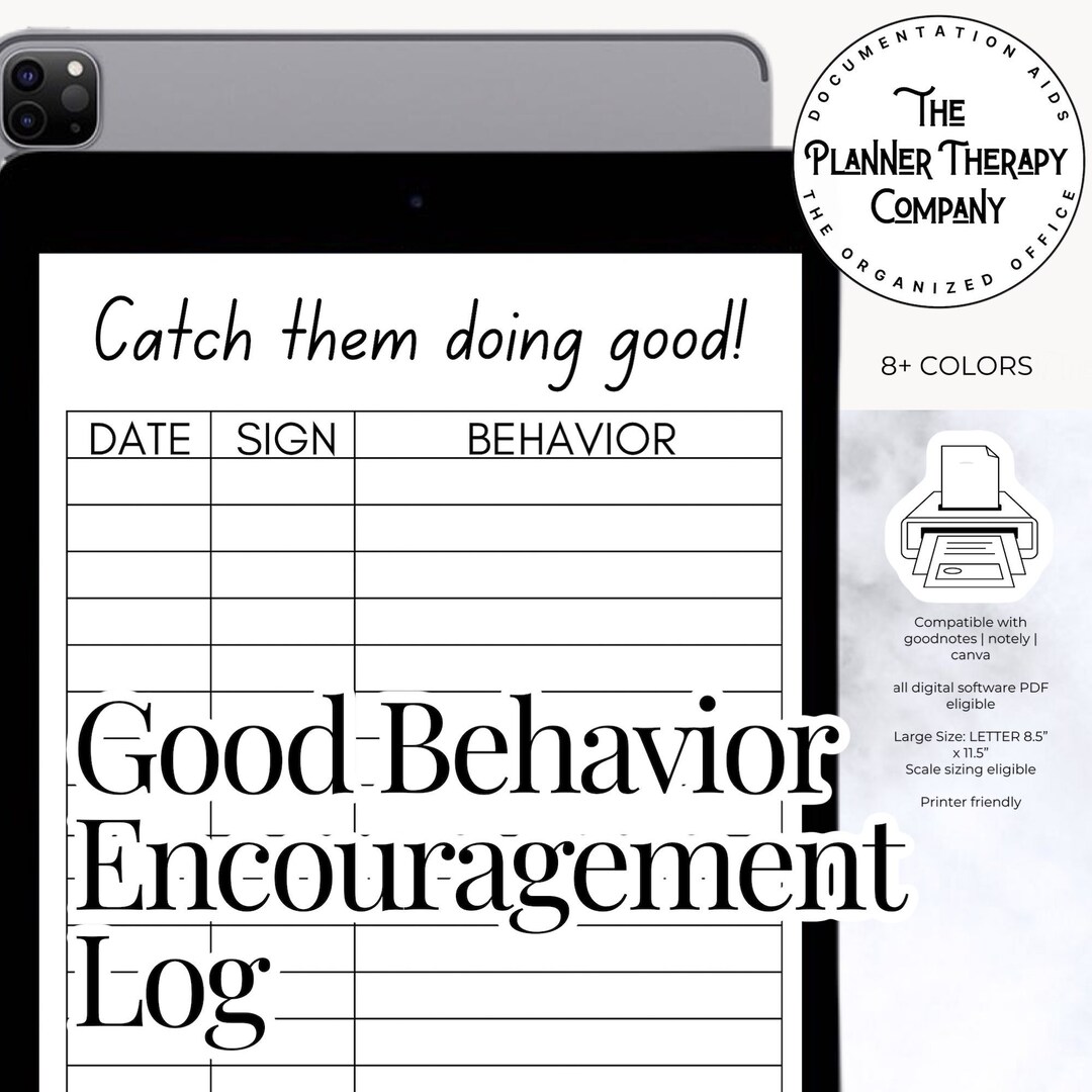 Good Behavior Log - Etsy