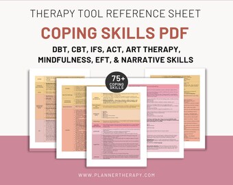 Coping skills, self regulation, CBT, DBT, mindfulness, pdf Worksheets, PDF