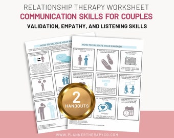 Relationship  Communication skills validation empathy worksheet handout