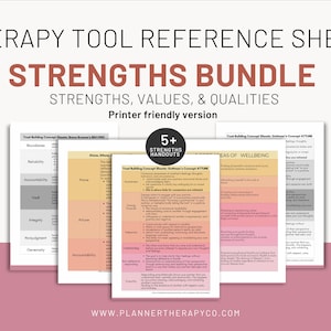 Strengths, values, and positive characteristic personal narrative, Psychotherapy PDF Worksheets