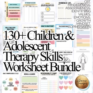 Schede di lavoro per la terapia, oltre 200 schede di lavoro PDF per psicoterapia per bambini e adolescenti, PDF, consulente scolastico, terapista infantile