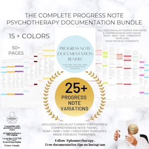 Progress Notes for Therapists, Printable & Fillable Template, Client Progress Note Template , Counseling, SOAP note template with MSE