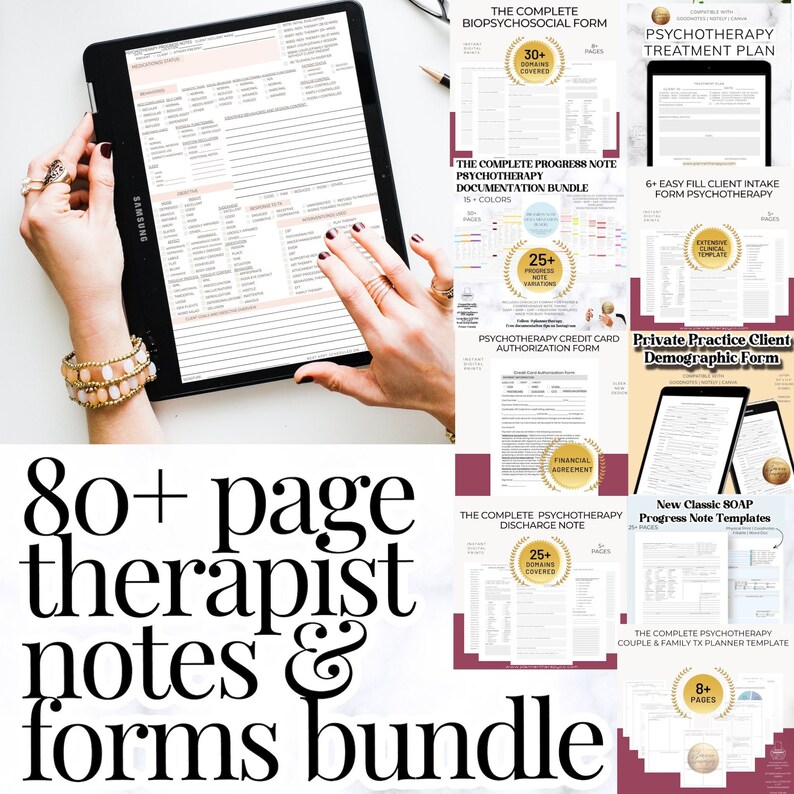 SOAP NOTE Template Psychotherapy Therapist Planner Biopsychosocial