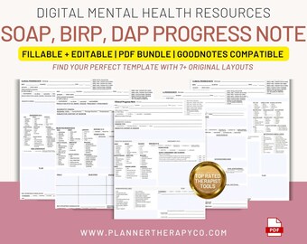 Therapist Progress Note Template: Fillable SOAP Note (PDF)