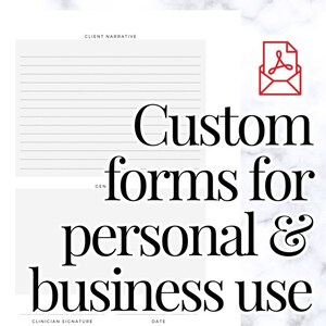 Custom 1 page PDF for Therapists, Printable Template, Client Progress Note Template , Counseling, Social work note template, custom request