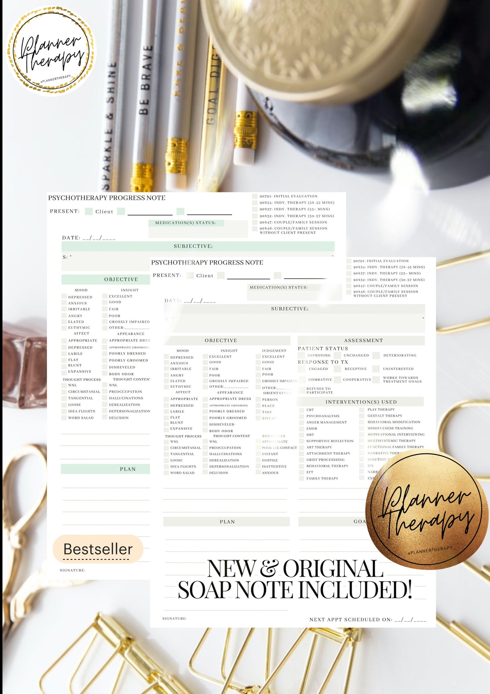 Therapist Progress Note Template: Fillable SOAP Notes (PDF) - Etsy