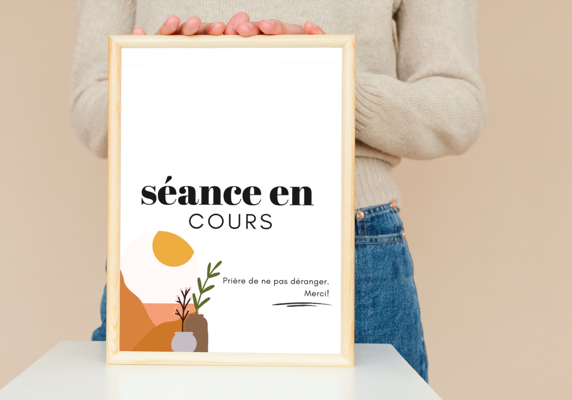 Affiche Ne Pas Déranger Pour Bureau à Imprimer Séance En Cours Panneau Ne Pas Déranger Le Thérapeute : - Etsy