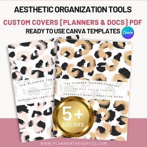 Customizable Planner Cover Canva Template 5+ Styles, Digital Planning, PDF and printable, Animal Print, Cheetah Print Planner, Cheetah print
