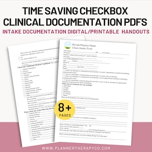 Therapy Intake Demographic Extensive Initial Forms: Gather extensive information quicker & more efficiently before stepping in the office