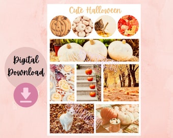 Printable fall Stickers, Cute fall journal Stickers, Fall cat stickers, pumpkin stickers, Autumn home stickers