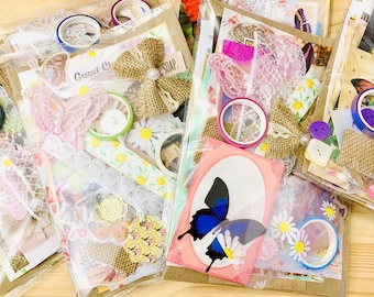Junk Journal Kit containing 40-Pieces of Ephemera and unique supplies, craft supplies, junk journal kit, scrapbooking kit, Ready to use!