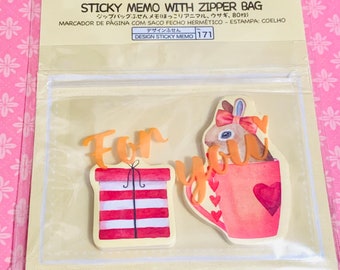 Easter rabbit stationery kawaii rabbit memos office Rabbit memo rabbit sticky notes spring stationery rabbit notes with zipper bag