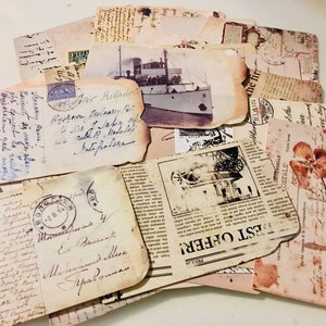 Vintage style postcard set of 3, Vintage reproduction postcards, rustic postcards, French postcards, old post cards, junk journal postcards
