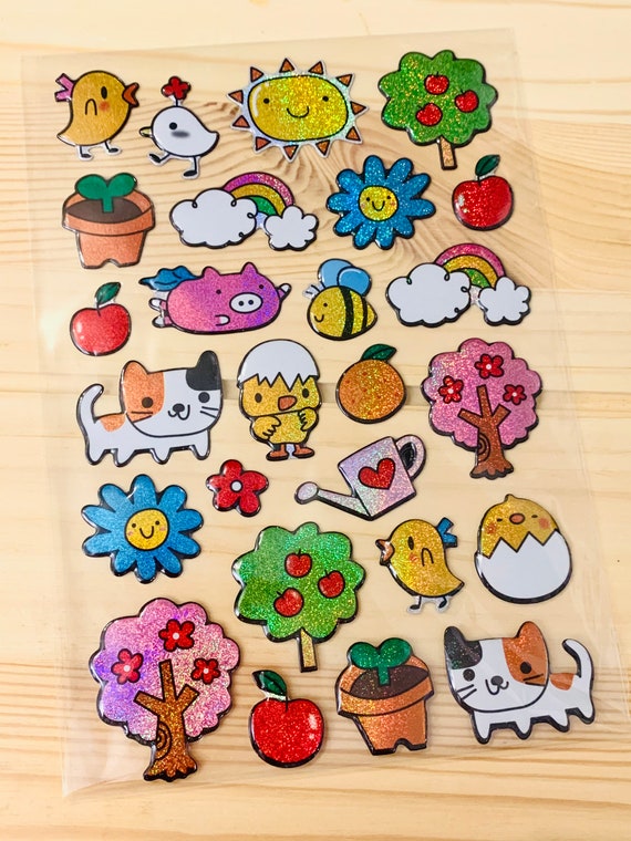 Colorful Chicks Puffy Stickers