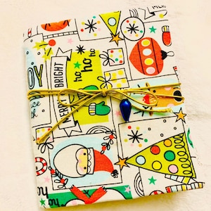 Christmas Junk Journal, Winter holiday junk journal, Christmas scrapbook journal, December Daily, Christmas fabric journal, Christmas book