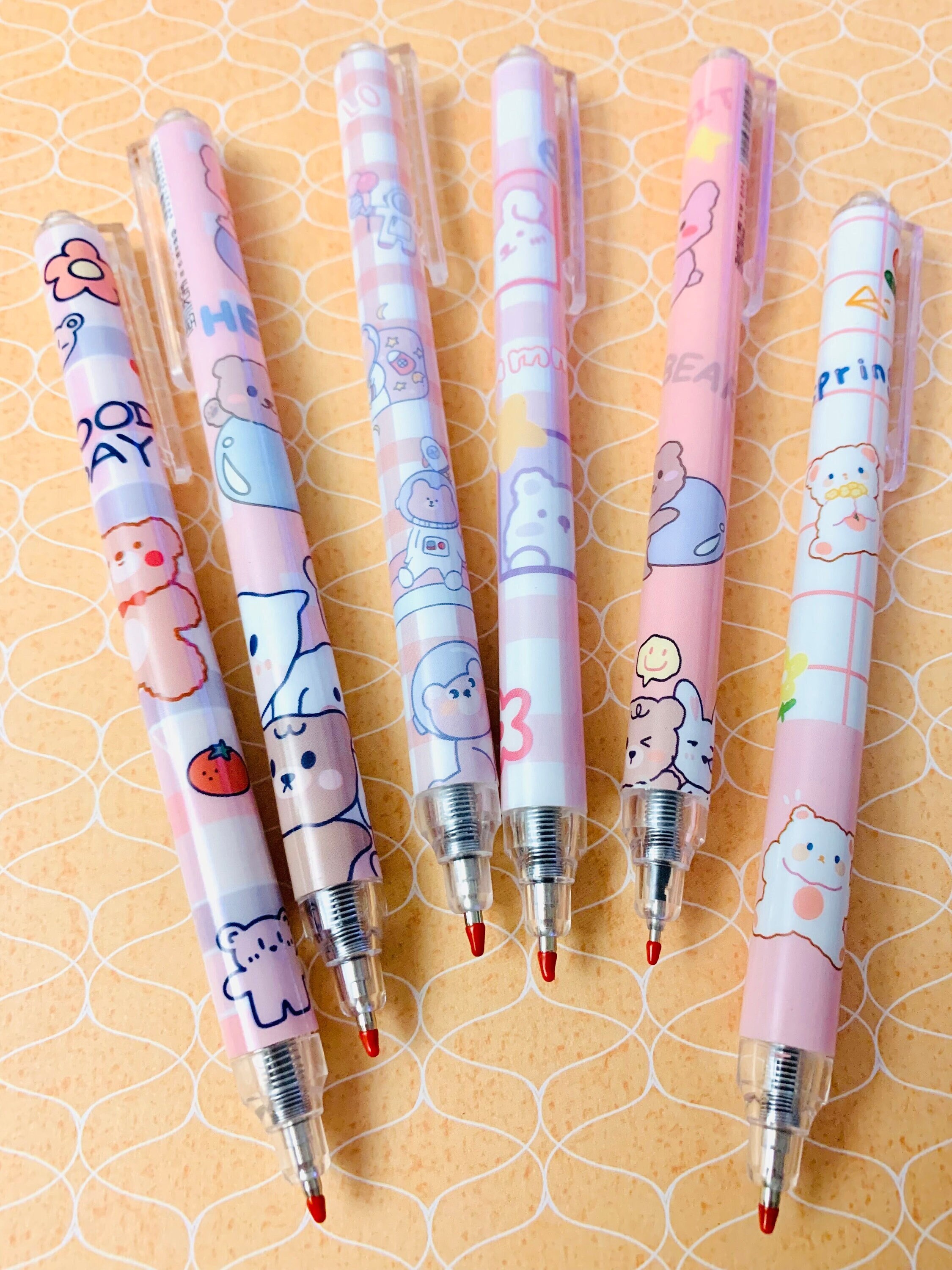 Random dip 2 Kawaii bear pens, cute plastic bear pens, Kawaii bear pens, set of 2 pens, baby bear pens, office pens, novelty pens, teachers