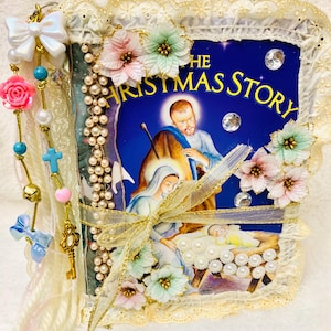 Journal de la naissance de Jésus-Christ, Livre d'or « L'histoire de Noël », journal de foi fait main, journal de prières, album de famille chrétien