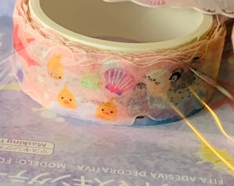 Baby penguin and seals washitape, ocean washitape, marine biology washitape, cute sea tape, ocean tape, cute marine planner tape, ocean tape