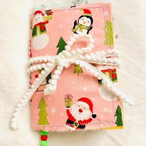 Handmade Pink Christmas Junk Journal, Penguin Winter junk journal, cute pink holiday journal, The holiday junk journal, Christmas journal