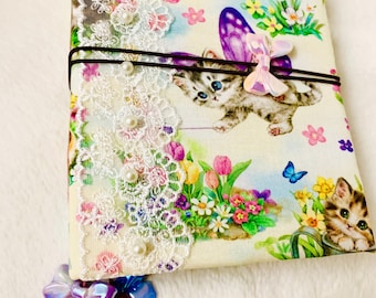 Handgemachtes Kitten Fairy Journal, Katzentagebuch, Fairy Kitty Scrapbook, Erinnerungsalbum, Baby Journal, Baby Album, Urlaubstagebuch, Wichtel Geschenke