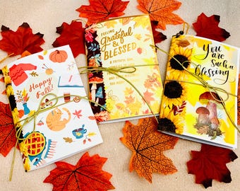 Autumn faith journal holiday special, FREE Shipping, blessing journal, September daily, October daily, November fall junk journal gift