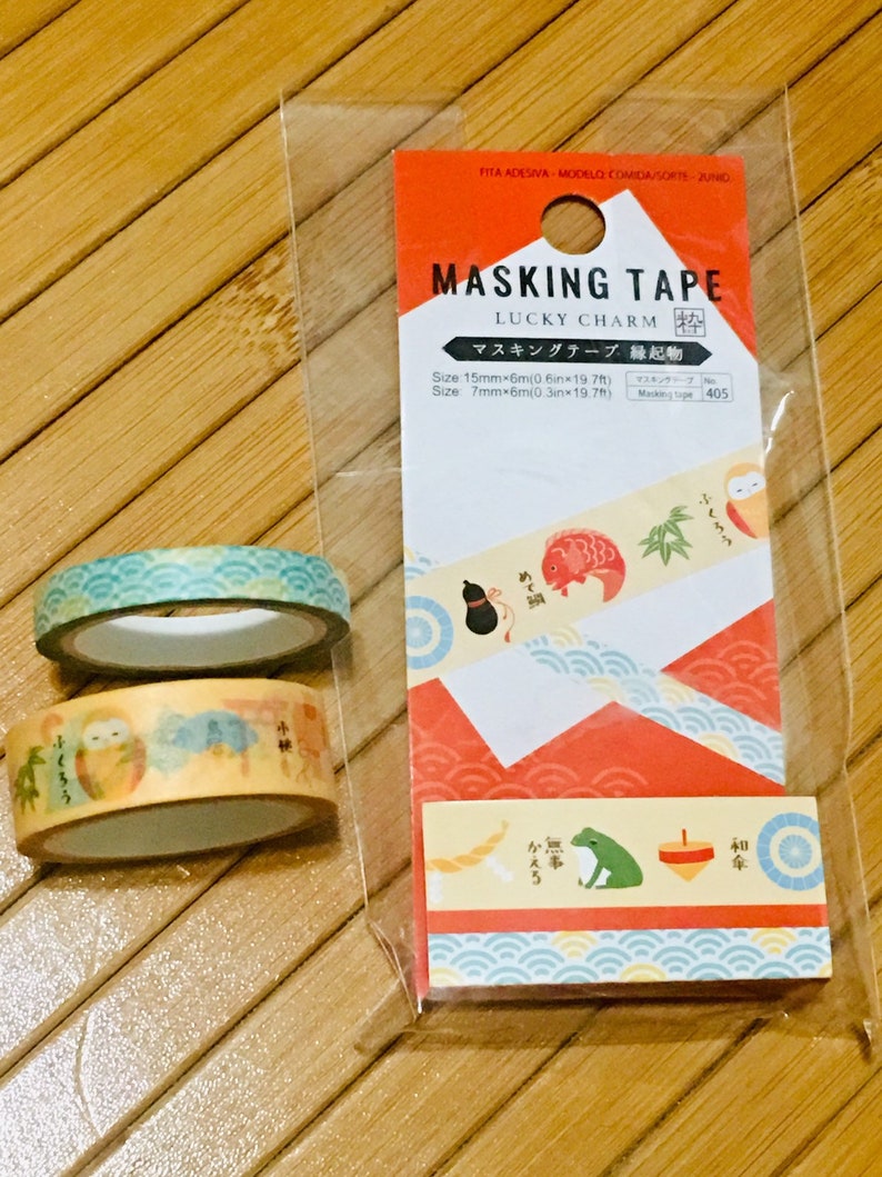 Japanese lucky charm washitape lucky japanese masking tape kawaii japan charms cute kawaii stationery lucky japan charms daruma tape