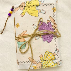 Journal vintage lapin en velours, journal lapin vintage, journal lapin kawaii, cadeau journal intime vintage