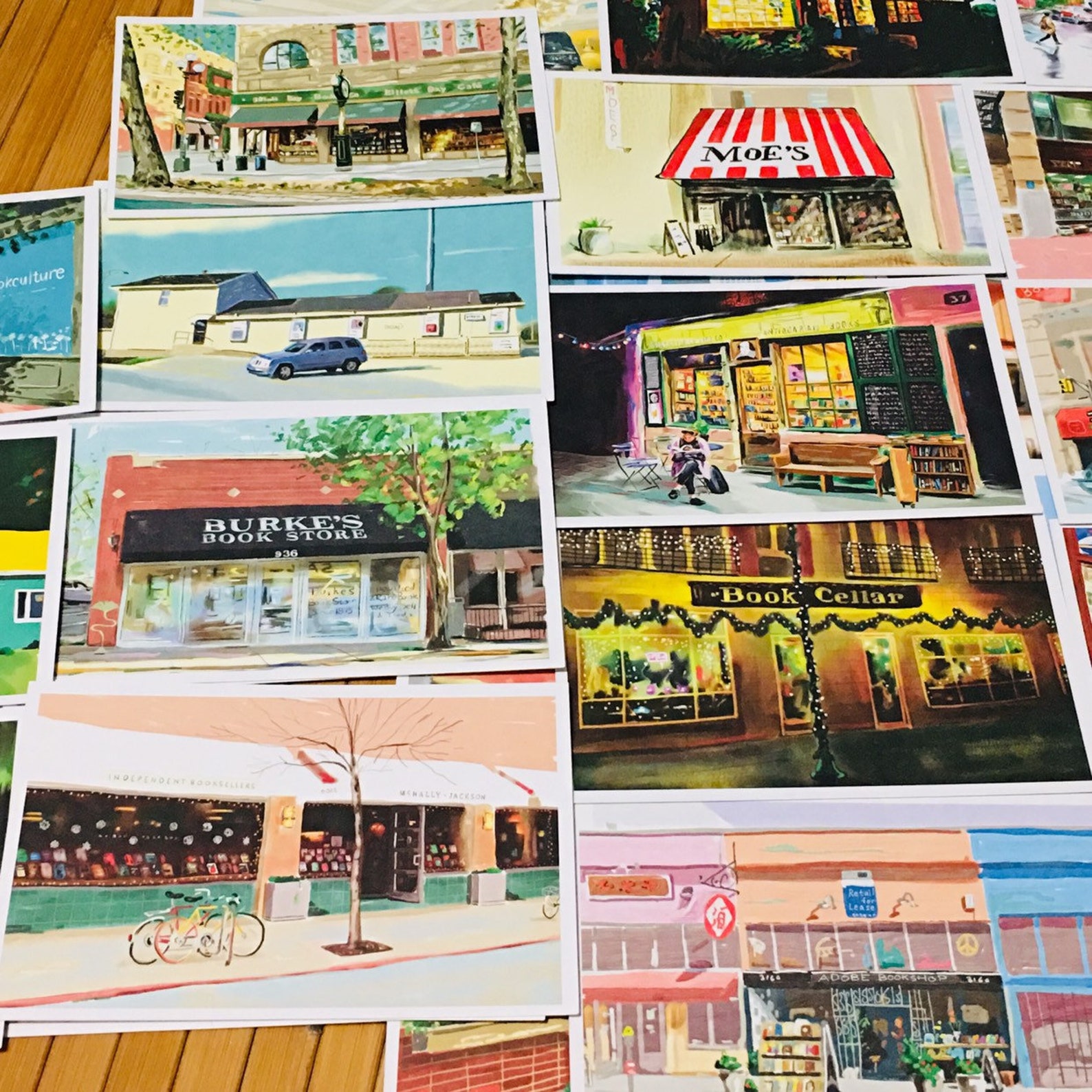 Set of 4 Bookish Postcards Postcards of Bookstores Famous Etsy