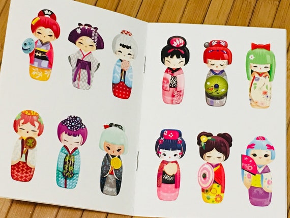 Kokeshi Doll Sticker Sheets, Small Kokeshi Doll Sticker Book, Japanese  Stickers, Kawaii Stickers, Cute Kokeshi Doll Stickers, Cute Stickers 