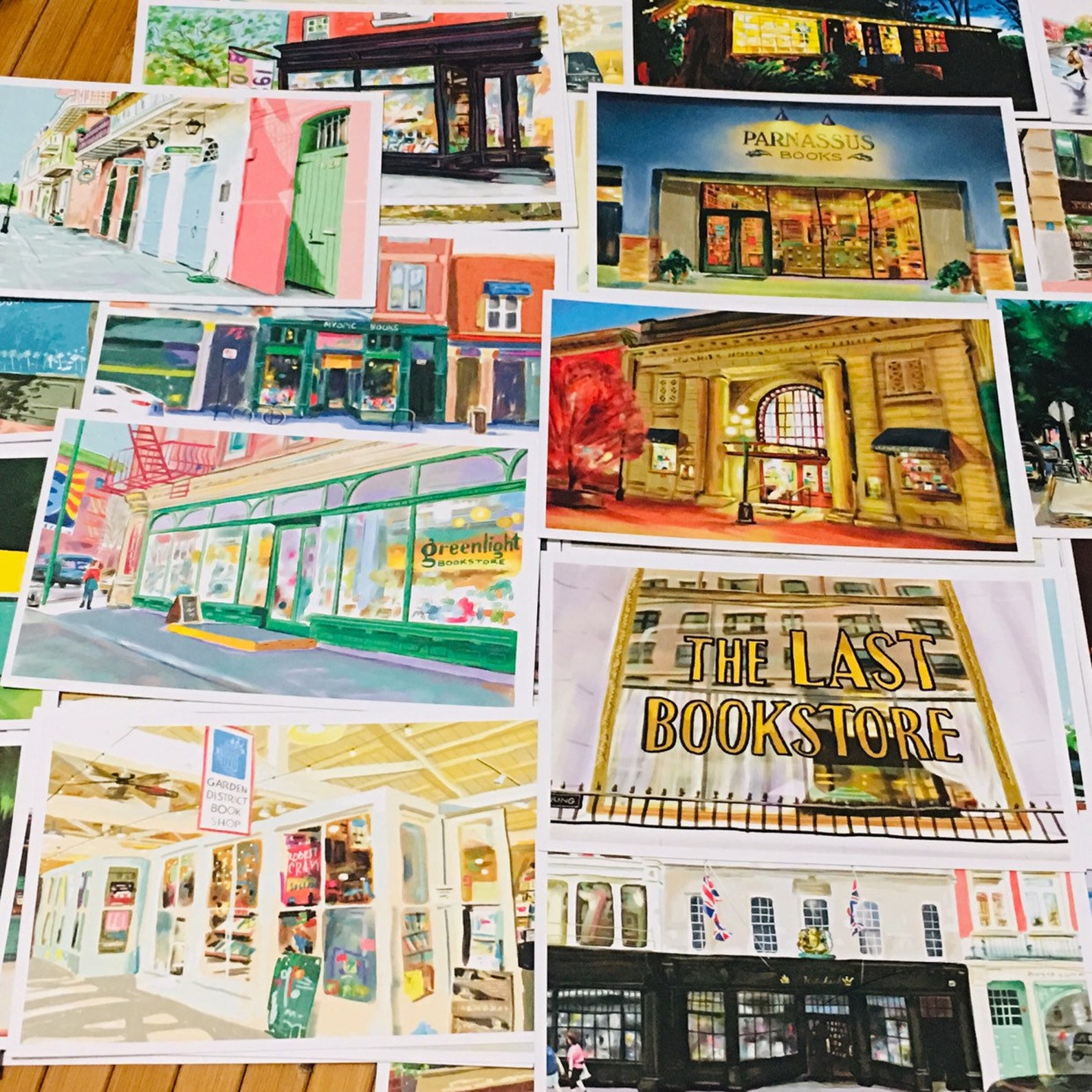Set of 4 Bookish Postcards Postcards of Bookstores Famous Etsy