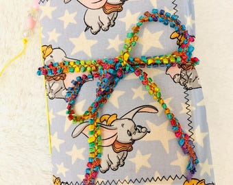 Kawaii elephant junk journal, carnival junk journal; circus animal junk journal, pastel blue with stars junk journal handmade, upcycled gift