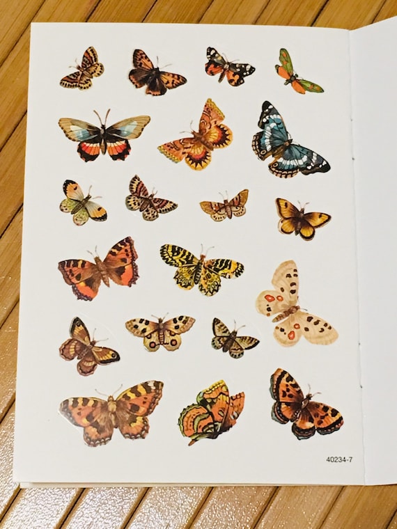 40pcs Retro Transparent Butterfly Stickers DIY Kawaii Handbook Album Log  Scrapbooking Aesthetic Stickers Cute School Stationery