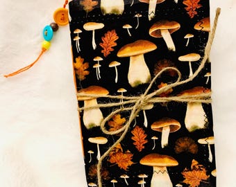 Forest Mushrooms journal, Handmade Mushroom Junk Journal, autumn junk journal, fall junk journal, travel journal, travelers notebook