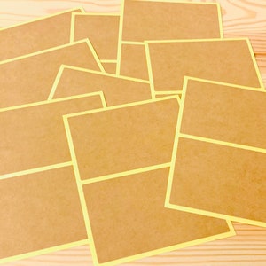 2 large Kraft paper label sheets, Kraft paper sticker labels, rectangle Kraft stickers, junk journal supply, journal sticker, kraft sticker