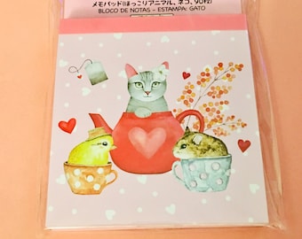Cute cat lover memo pad, Cat love memo pad, cat mom memo pad, cute cat stationery, kawaii cat papers for journaling, Valentine memo pad